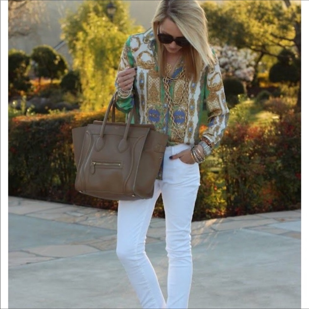 🎉HP🎉Zara Scarf Print Mulberry Silk Blouse - Picture 2 of 2